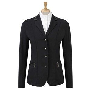 Ladies Caldene Competition Equestrian Jacket Black Embroidered Vent sz 36